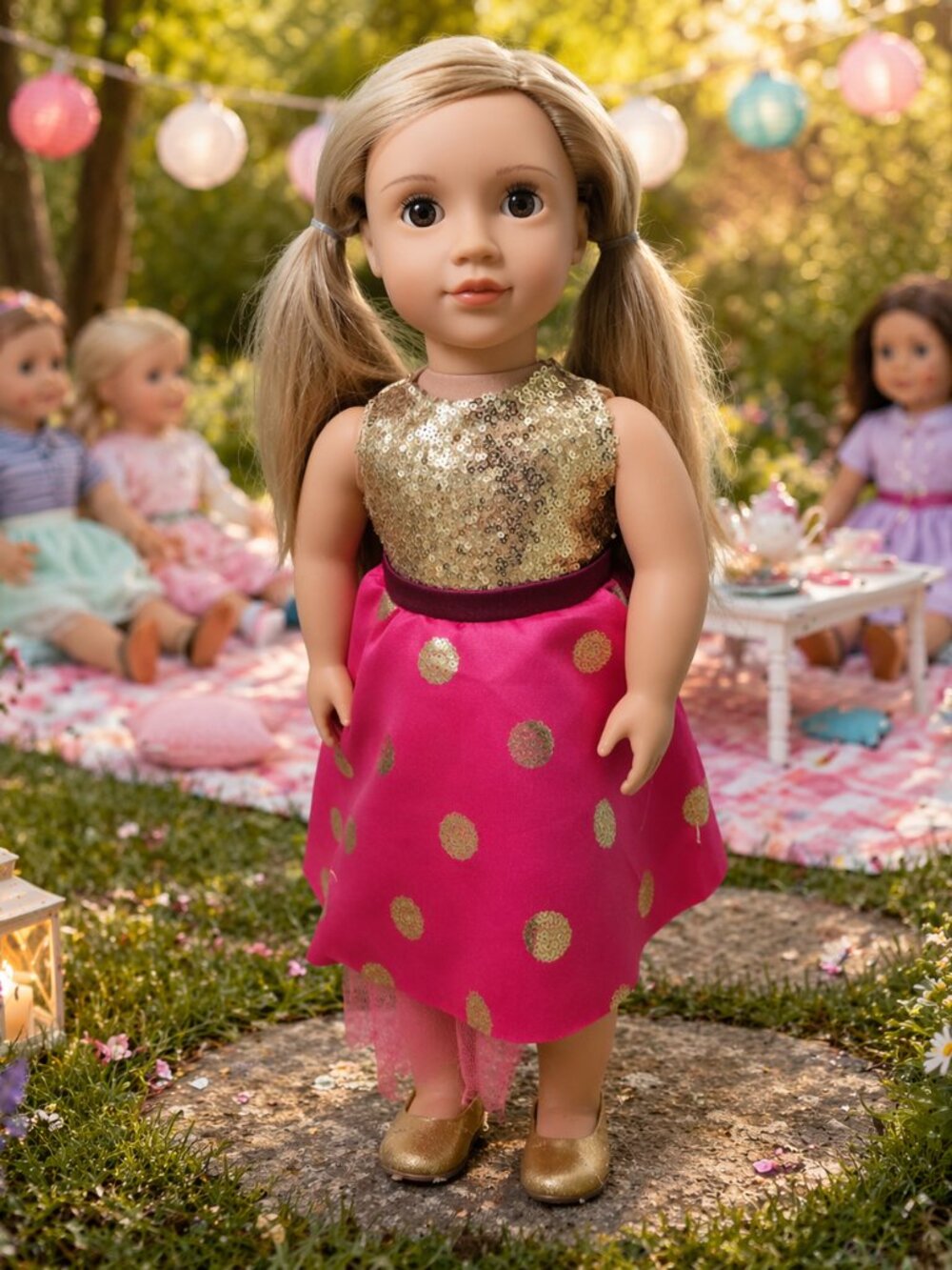 Our Generation Girl 18 Inch Doll Pink Gold Sequined Princess Sarah Royalcore - Picture 1 of 7